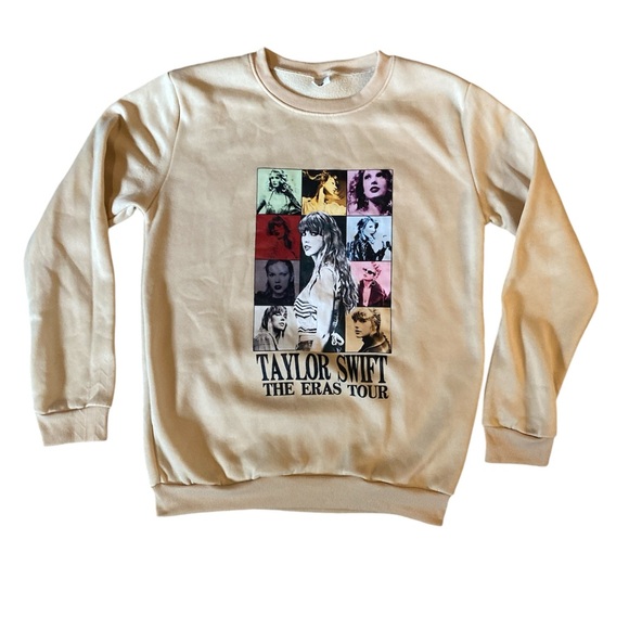 Tops - Taylor swift, The Eras Tour Sweatshirt shirt size L sand color front and…